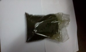 Spirulina packed in powder form.