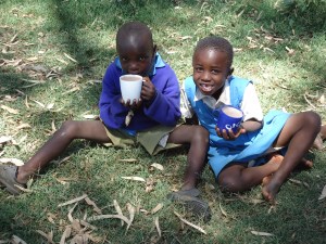 Children partaking in the Spirulina project, funded by GVN Foundation.